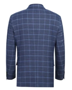 Classic Regular Fit Blazer Windowpane Pattern in Blue