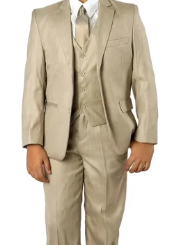 Classic Boy Suit 5 Piece Set Beige