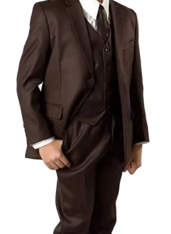 Classic Boy Suit 5 Piece Set Brown