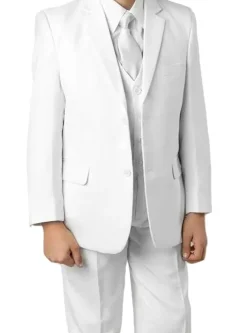 Classic Boy Suit 5 Piece Set White