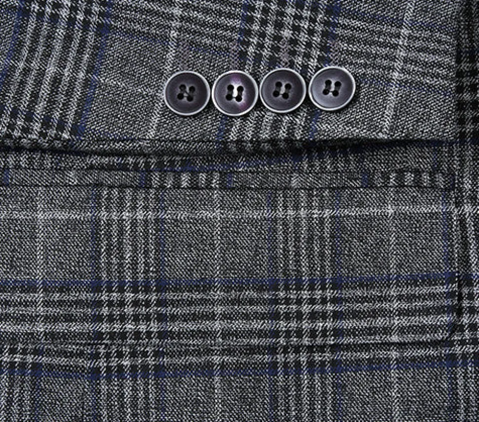 Classic Regular Fit Blazer Windowpane Pattern in Gray