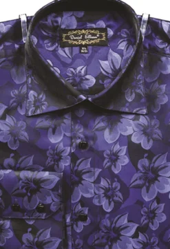 Dress Shirt Regular Fit Floral Design In Navy