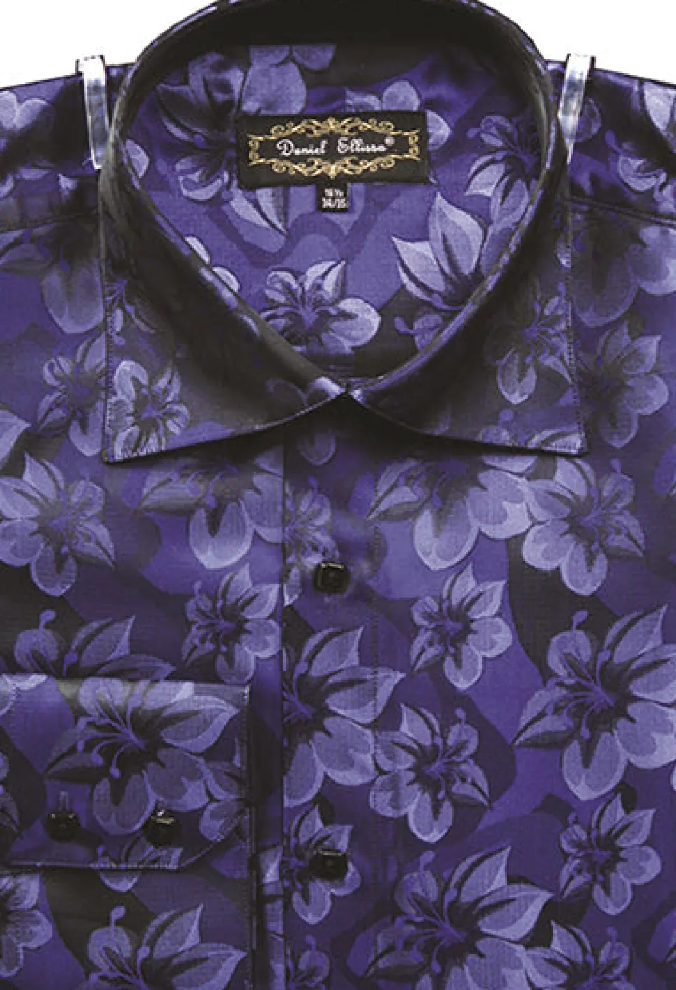 Dress Shirt Regular Fit Floral Design In Navy