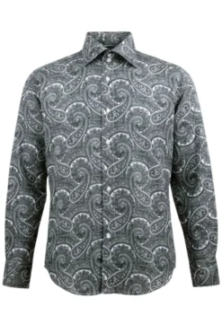 Dress Shirt Regular Fit Paisley Pattern In Black