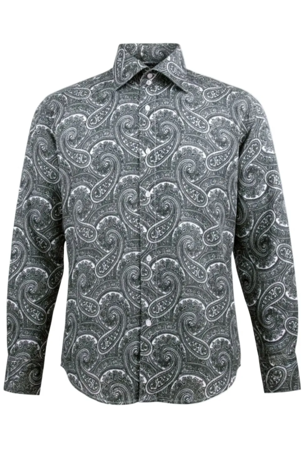 Dress Shirt Regular Fit Paisley Pattern In Black