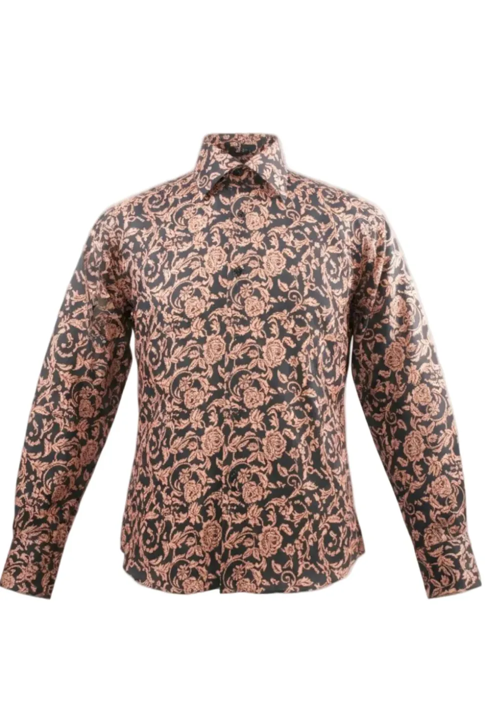Dress Shirt Regular Fit Paisley Pattern In Tan