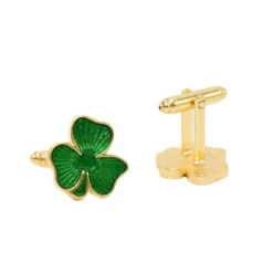 Emerald Green Irish Shamrock Cufflinks