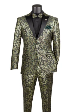 Emerald Green Sim Fit Tuxedo 2 Pieces with Matching Bow Tie