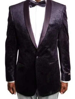 Empire Collection - Vintage Pattern Sports Coat Regular Fit In Plum