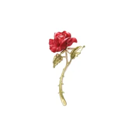 Enameled Artisan Rosebud Lapel Pin