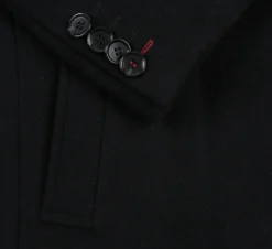 English Laundry Black Fall/Winter Essential Slim Fit Overcoat Wool Blend