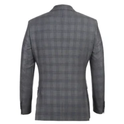 English Laundry Collection - 2 Piece Slim Fit Gray Plaid Notch Lapel Suit