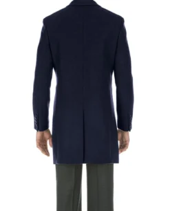 English Laundry Navy Fall/Winter Essential Slim Fit Overcoat Wool Blend
