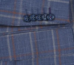 English Laundry 2-Piece Check Wool Linen Blend Slim Fit Suit