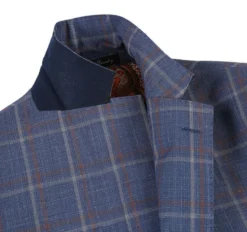 English Laundry 2-Piece Check Wool Linen Blend Slim Fit Suit