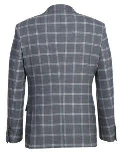 English Laundry 2-Piece Gray Plaid Wool Blend Slim Fit Suit