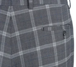 English Laundry 2-Piece Gray Plaid Wool Blend Slim Fit Suit