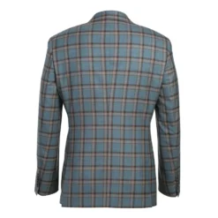 English Laundry 2-Piece Light Gray with Bronze Stereoscopic-Grid Slim Fit Suit Wool Blend