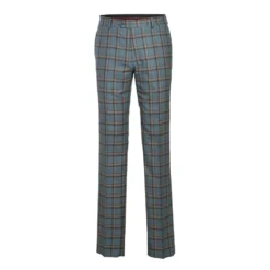 English Laundry 2-Piece Light Gray with Bronze Stereoscopic-Grid Slim Fit Suit Wool Blend