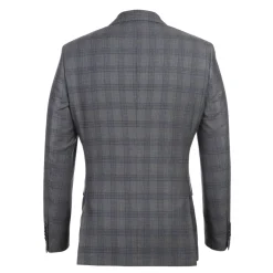 English Laundry Collection - 2 Piece Slim Fit Gray Plaid Notch Lapel Suit