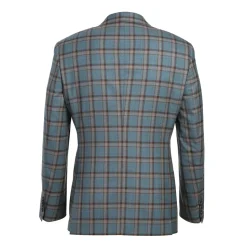 English Laundry 2-Piece Light Gray with Bronze Stereoscopic-Grid Slim Fit Suit Wool Blend