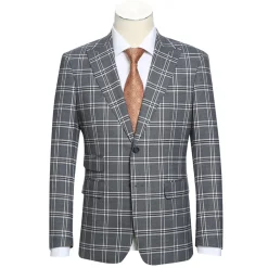 English Laundry Slim Fit Dimgray with White Check Suit