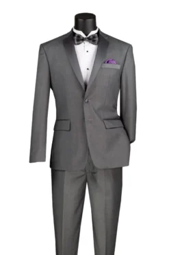 Excalibur Collection - Slim Fit Tuxedo 2 Piece 2 Buttons Design in Gray