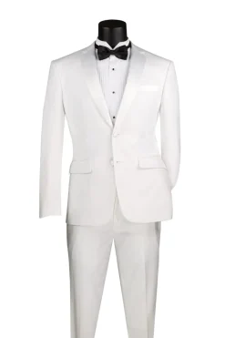 Excalibur Collection - Slim Fit Tuxedo 2 Piece 2 Button Design in White