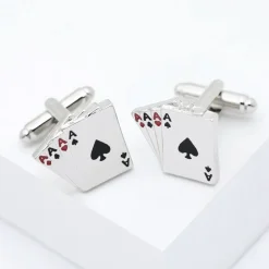 Four Of A Kind Ace Design Cufflinks