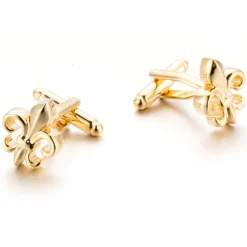 Gold Vintage Fleur De Lis Design Cufflinks