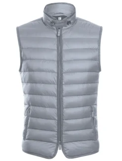 Gray Regular Classic Fit Goose Down Vest