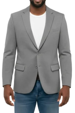 Gray Slim Fit 2-Button Jacket