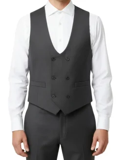 Greenwich Collection - Charcoal 3 Piece Regular Fit Textured Suit