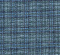 Half Canvas Slim Fit Blazer in Green Blue Check