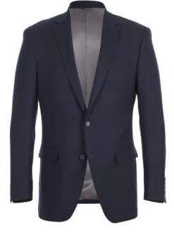 Half Canvas Stretch Wool Dress Suit Regular Fit 2 Piece in Navy