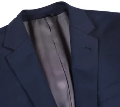 Half Canvas Stretch Wool Dress Suit Regular Fit 2 Piece in Navy