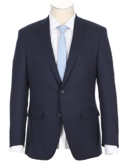Half Canvas Stretch Wool Dress Suit Modern Fit 2 Piece in Navy