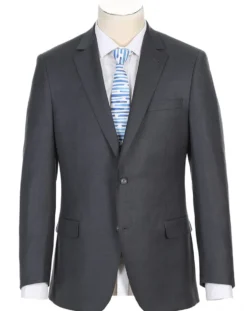 Half Canvas Wool Dress Suit Regular Fit 2 Piece in Gray