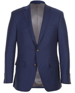 Half Canvas Wool Dress Suit Regular Fit 2 Piece in Blue