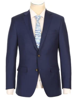 Half Canvas Wool Dress Suit Regular Fit 2 Piece in Blue