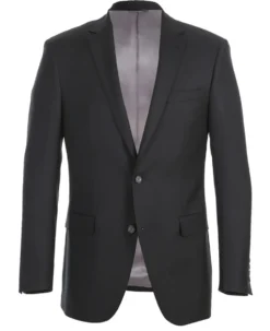 Half Canvas Wool Dress Suit Modern Fit 2 Piece in Black