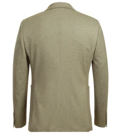 Half Canvas Slim Fit Blazer in Khaki