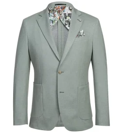 Half Canvas Slim Fit Blazer in Light Sage Gray