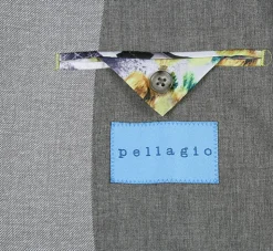 Half Canvas Slim Fit Blazer in Gray