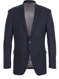 Half Canvas Stretch Wool Dress Suit Regular Fit 2 Piece in Navy