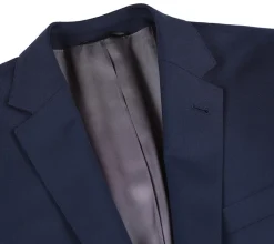 Half Canvas Stretch Wool Dress Suit Regular Fit 2 Piece in Navy