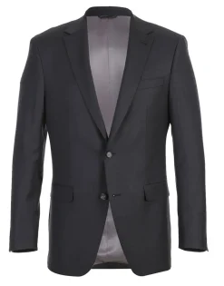 Half Canvas Wool Dress Suit Modern Fit 2 Piece in Charcoal