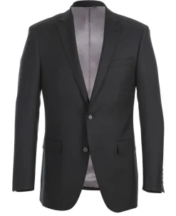 Half Canvas Wool Dress Suit Modern Fit 2 Piece in Black