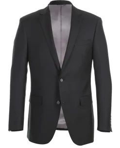 Half Canvas Wool Dress Suit Regular Fit 2 Piece in Black