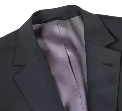 Half Canvas Wool Dress Suit Regular Fit 2 Piece in Black